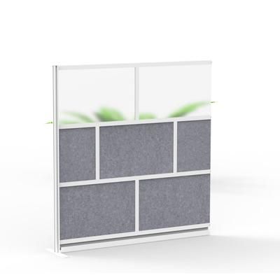 Luxor MW-7070-XFCG Modular Room Divider Add On Wall w/ PET & Acrylic Panels, 70"W x 70"H, Gray