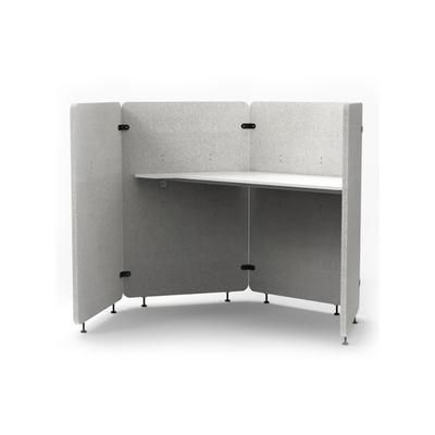 Luxor RCLMWP4 RECLAIM 4-Panel Work Pod - 73" W x 62 3/4" D x 54.5" H, PET, Gray