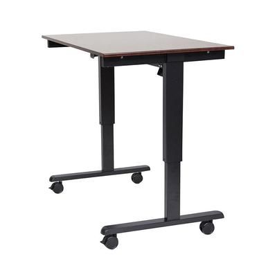 Luxor STANDE-48-BK/DW 48" Electric Standing Desk - Black Frame w/ Dark Walnut Surface, Brown
