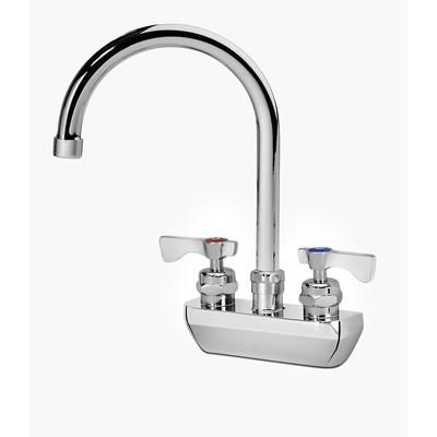 Krowne 14-401L-L-E5 Wall Mount Faucet w/ 6" Gooseneck Spout & Lever Handles - 4" Centers, 1.8 GPM