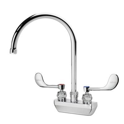Krowne 14-402L-W-G3 Wall Mount Faucet w/ 8 1/2" Gooseneck Spout & VR Wrist Action Handles - 4" Centers, 1.0 GPM