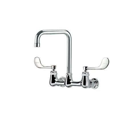 Krowne 14-831L-W-G4 Wall Mount Faucet w/ 6" Double Bend Spout & VR Wrist Action Handles - 8" Centers, 1.5 GPM