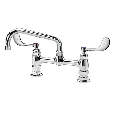 Krowne 15-808L-W-H4 Raised Deck Mount Faucet w/ 8" Swing Spout & VR Wrist Action Handles - 8" Centers, 1.5 GPM