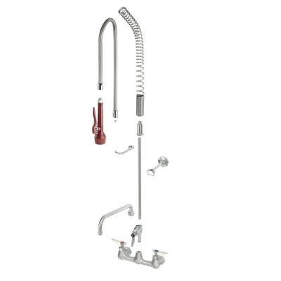Krowne DX-109 Wall Mount Pre Rinse Unit w/ Add On Faucet & 44" Hose - 1/2" NPT Female Inlet, Chrome