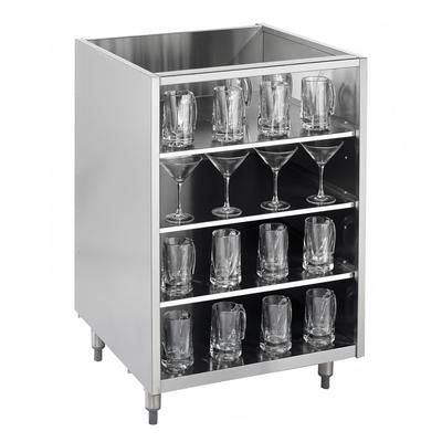 Krowne KR-G24 24" Backbar Glass Storage Cabinet w/ 3 Shelves, 24" D, Stainless Steel