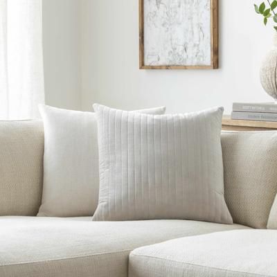 Rania 18" Square Modern Cotton Medium Gray Throw Pillow - Boutique Rugs