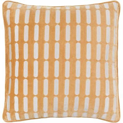 Kerra 20" Square Modern Cotton Mustard/Silver Gray Throw Pillow - Boutique Rugs