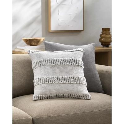 Lilia 18" Square Modern Ash/Tan/Off White/Pearl Outdoor Throw Pillow - Boutique Rugs