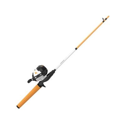 Zebco Roam Spincast Reel and Rod Combo 6ft 2-PC Fiberglass Pole w/ ComfortGrip Handle QuickSet Anti-Reverse Reel Pre-Spooled w/ 10lb Zebco Line Orange