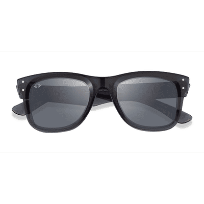 Unisex s wayfarer,wayfarer Transparent Dark Gray Acetate Prescription sunglasses - Eyebuydirect s Ray-Ban RBR0502S Reverse