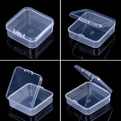 Mini Plastic Box Square Box Translucent Box Packing Box Storage Box Dustproof solid Strong Jewelry Storage Case Container