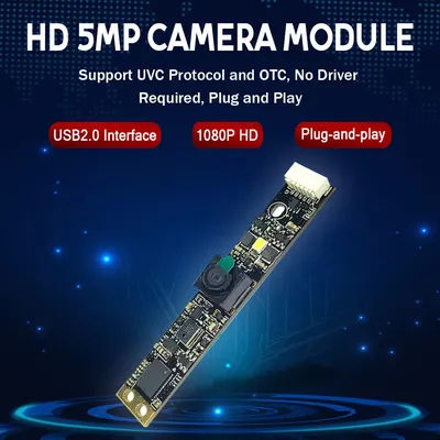 68 120 Degrees OV5648 USB Camera Module with Flash Light and Microphone Driver-Free for Access Control Gate HD 5MP