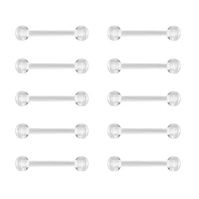 2-10 PCS 14G 16G Barbell Eyebrow Piercing Fixer Jewelry Tongue Ring Bioflex Plastic Transparent Lip Belly Ring Cartilage 6-38mm