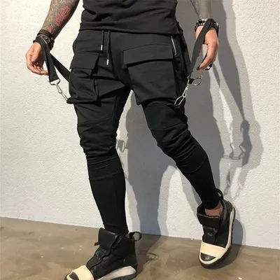 2018 Autumn new mens cotton Sweatpants Fitness workout solid trousers male Casual fashion Pencil