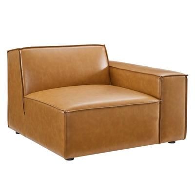 Restore Right-Arm Vegan Leather Sectional Sofa Chair - East End Imports EEI-4493-TAN
