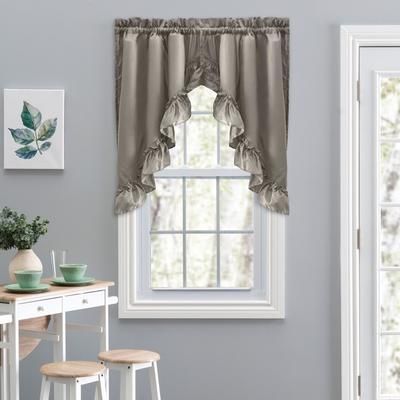 Stacey Curtain Ruffled Swag by Ellis Curtains in Grey