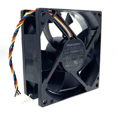 New 80mm 8025 12V PWM Cooling Fan,Foxconn PVA080G12Q DVH85-A01 80X80X25mm 59CFM 4Wire 4Pin Cooler for Server Inverter Computer