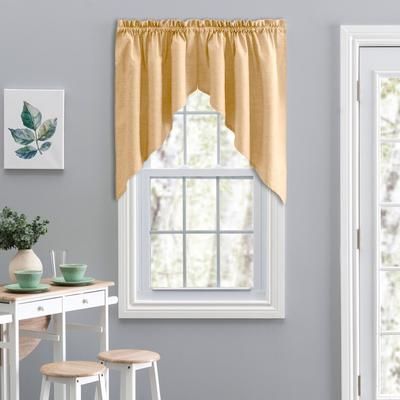 Lisa Solidtextured Tailored Swag by Ellis Curtains in Butter