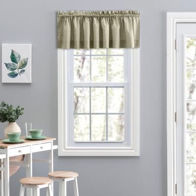 Lisa Solidtextured Tailored Valance by Ellis Curtains in Mist