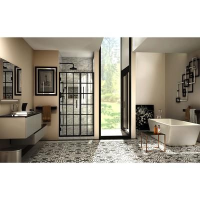 Dreamline DreamLine Unidoor Toulon 40 - 40 1/2 inch W x 72 inch H Frameless Hinged Shower Door in Matte Black SHDR-2440720-89