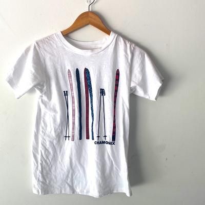 J. Crew Tops | J Crew Women’s T Shirt - Xs White With Ski “Chamonix” Graphic | Color: White | Size: Xs