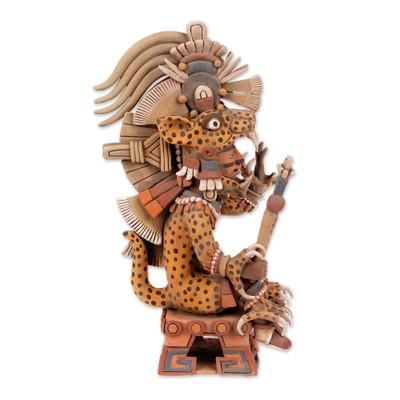 Ceramic sculpture, 'Tezcatlipoca as a Jaguar'
