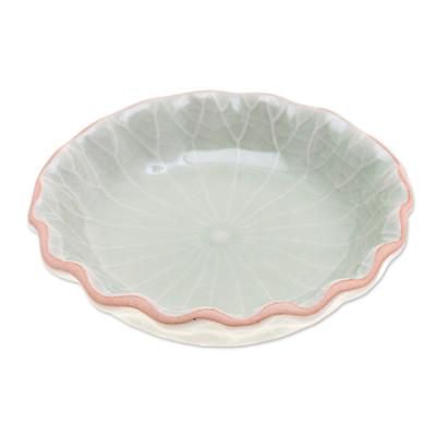 Festive Lotus,'Handcrafted Celadon Bowl from Thailand'
