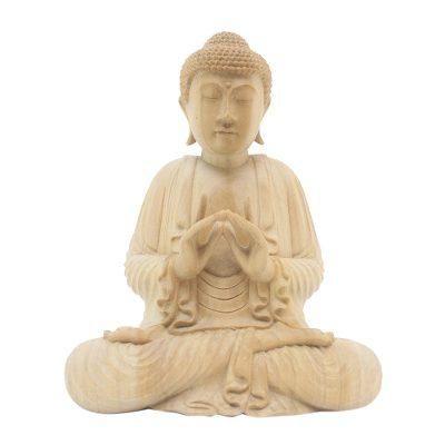 Gesture of Teaching,'Unique Wood Buddha Sculpture in Vitarka Mudra Pose'