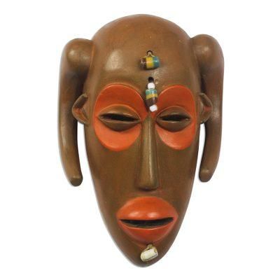 Hemba,'Monkey-Inspired Cultural African Wood Mask from Ghana'