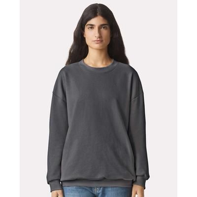 American Apparel RF496 ReFlex Fleece Crewneck Sweatshirt in Asphalt size Large | Cotton/Polyester Blend