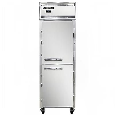Continental 1FNSAHD 26" 1 Section Reach In Freezer, 2 Right Hinge Solid Doors, 115v, Aluminum/Stainless Steel