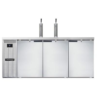 Continental KC79NSS 79" Kegerator Commercial Beer Dispenser w/ 3 Keg Capacity - 3 Column, Stainless, 115v, Stainless Steel