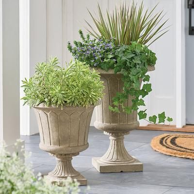 Kiran Pedestal Planters - 24" - Grandin Road