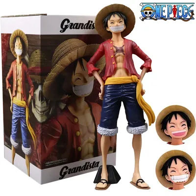 Figurine d'anime une pièce de 28cm, Smiley confiant Luffy, poupée à trois formes, visage changeant, modèle d'action, Kits de jouets