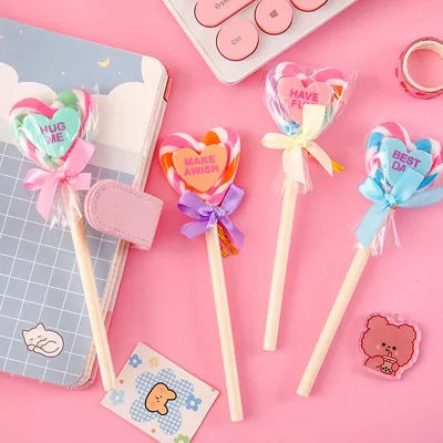 2 pezzi Kawaii materiale scolastico cancelleria per ufficio penna a sfera creativo carino amore