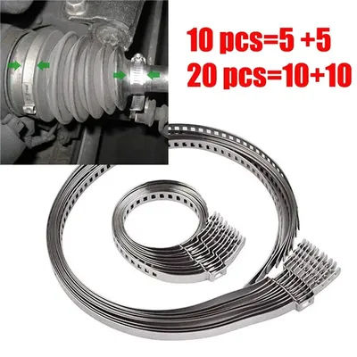 10/20 pz in acciaio inox asse regolabile giunto CV Boot Crimp morsetto Kit 31- 41mm 70- 125mm per