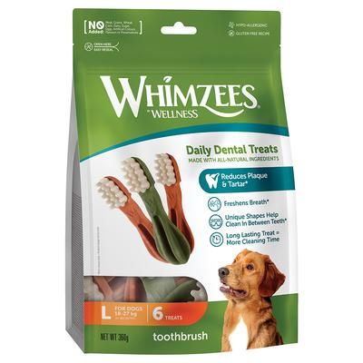 2x6 Size L Toothbrush Whimzees by Wellness Dental Dog Snacks