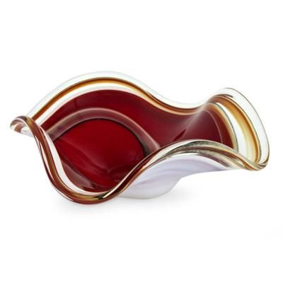 Eloquence,'Unique Handblown Murano Inspired Glass Bowl Centerpiece'
