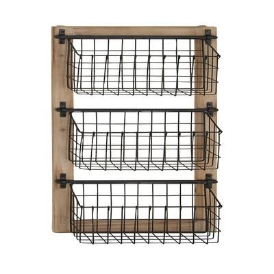 Black Metal Farmhouse Magazine Rack Holder Magazine Rack Holder by Quinn Living in Black