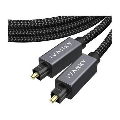 iVANKY Braided Optical TOSLINK Audio Cable (15', Gray/Black) VAB05