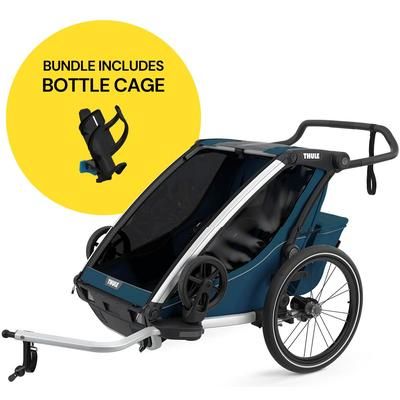 Thule Chariot Cross 2 Multisport Trailer Stroller Summer Bundle - Majolica Blue