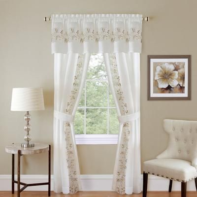 Wide Width Fairfield 5 Piece Window Set by BrylaneHome in White (Size 55" W 84" L)