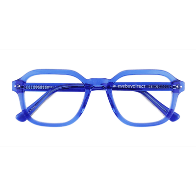 Unisex s square Crystal Blue Acetate Prescription eyeglasses - Eyebuydirect s Kismet