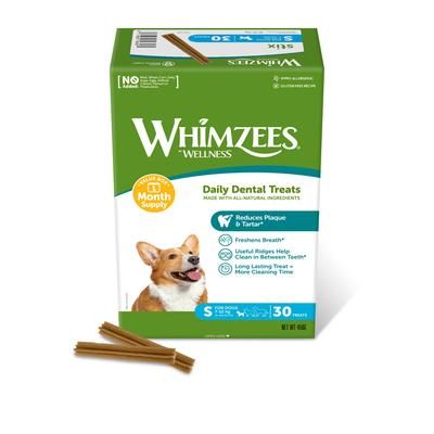 30x Stix Size S Whimzees by Wellness Dental Dog Snacks | Monthly Box