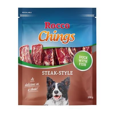 4x200g Duck Steak Style Rocco Chings Dog Snacks
