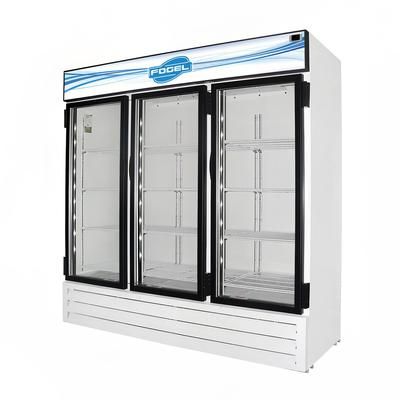 Fogel CR-65-HC-US 78" 2 Section Glass Door Merchandiser - 3 Left/Right Hinge Doors, White, 115v