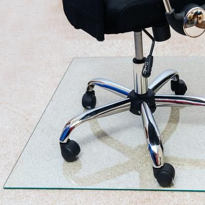 "Cleartex® Glaciermat® Heavy Duty Glass Chair Mat for Hard Floors & Carpets - 36" x 42" Rectangular – Floortex FC123642EG"