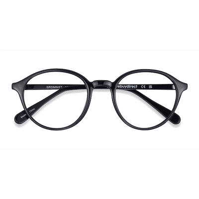 Unisex s round Black Plastic Prescription eyeglasses - Eyebuydirect s Grommet