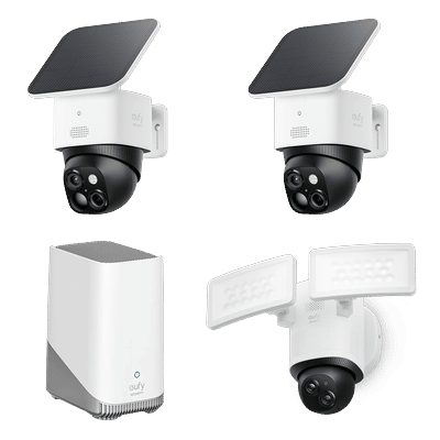 SoloCam S340 (2 pack) + Floodlight Camera E340 +HomeBase S380