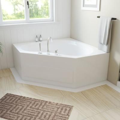 Aquarius Peoria 60 x 60 Corner Acrylic Drop-In Bathtub with Center Drain RNIBIZATOFSK-WHT